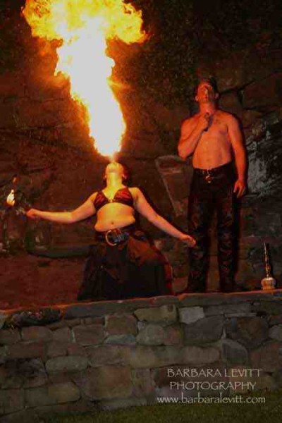 A Fire Eater performs at Notte di Fellini