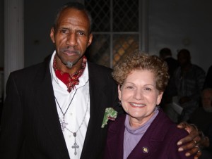 Sam Waymon and New York State Assemblywoman Ellen Jaffee, who presented Sam with a Citation honoring his life and career and invited him to Albany to recognize his contribution to Rockland County at a meeting of the of State Assembly. Photo by Michael A Frank.